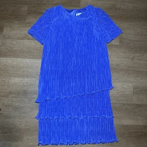 PATRA Dress Embellished Crinkle Pleated tiered Cocktail Dress SZ 12 Purple - Picture 1 of 5