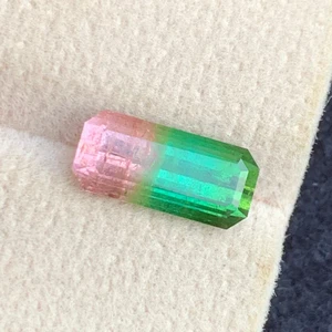 3.20 Carats BiColor Watermelon Tourmaline Emerald Cut Natural Afghani Loose Gems - Picture 1 of 5