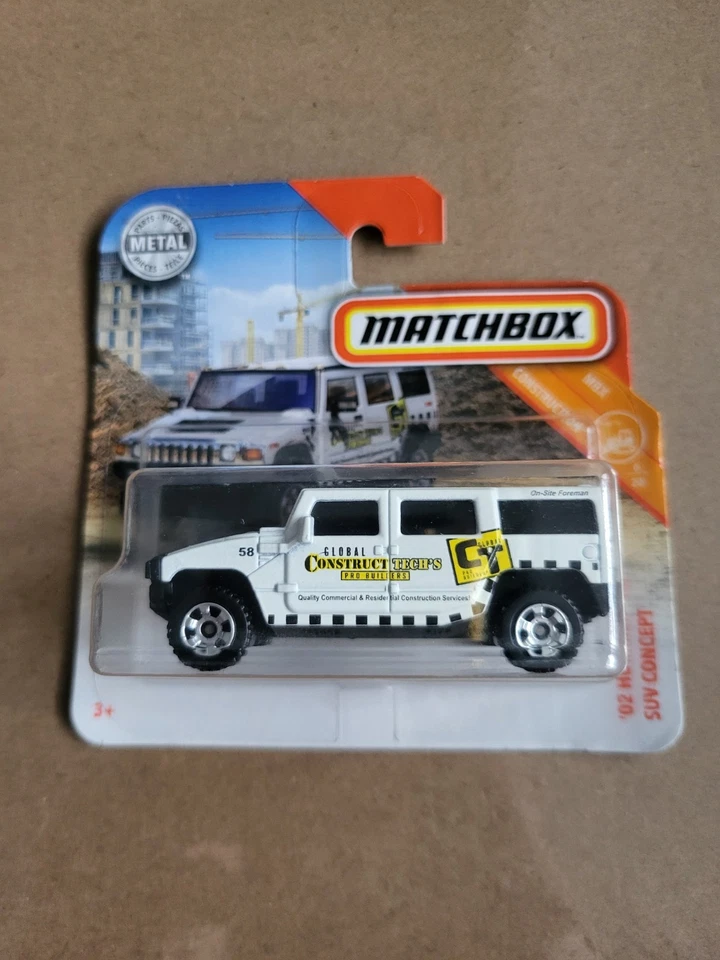 2019 Matchbox '02 HUMMER H2 SUV CONCEPT weiß MBX Construction 6/20 # 40 FYR10 - Bild 1 von 1