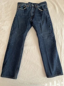 Levis 505 Mens Blue Jeans 34x29 Regular Fit Straight Leg Denim Pants - Picture 1 of 7