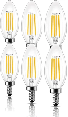 ROMANJOY C35/B11 4W Warm LED Light Bulbs 40 Watt Equivalent, E12 Candelabra Bulb - Image 1 of 4