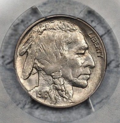1916-P Buffalo Nickel PCGS MS62 Early Date! #EKQ9 - Image 1 of 3