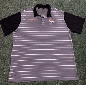 Camisa polo a rayas Nike Dri-Fit Miami Marlins (talla XL) - Imagen 1 de 7