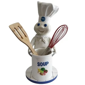 Vintage Pillsbury Doughboy porta utensili zuppa statuina 15" regalo Simpson LEGGI - Foto 1 di 14