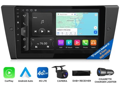 DAB+ CarPlay Für BMW 3er E90-E93 M3 9" Android 13 6+64 Autoradio GPS Navi 4G LTE - Bild 1 von 4
