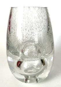 Royal Limited Crystal Vase hand blown in Poland Big Bubble Inside 6 Inches Clear - Picture 1 of 10