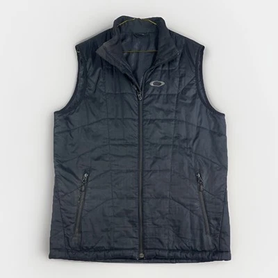Y2K Oakley Men M Black Puffer Vest Thinsulate 3M Lightweight Sleeveless Read* Foto 1 de 4