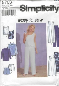 Simplicity 8763 Misses Pants Skirt Top Shorts Tunic Size 6 - 10 Sewing Pattern - Picture 1 of 2