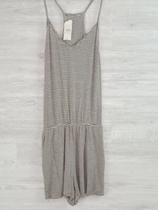 PacSun Women's Gray & Black Striped Thin Strap Dress Romper One Size New - Imagen 1 de 4