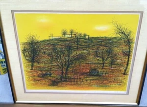 Jean Carzou 1963 Signed Numbered 98/150 Colored Lithograph Titled The Villa - Picture 1 of 10