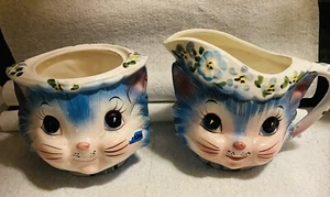 Vtge Lefton Miss Priss Creamer & Sugar Bowl,no lid, #1508 ca50’sNo Chips Cracks - Picture 1 of 19