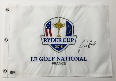 Pin firmado Padraig Harrington 2018 Francia Ryder Cup bandera Beckett BR77414 Foto 1 de 4