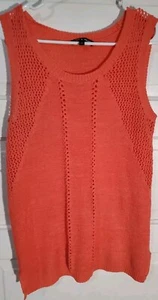 Cable & Gauge Womens Sweater Medium Tank Top Sleeveless Coral Color Scoop Neck - Picture 1 of 6