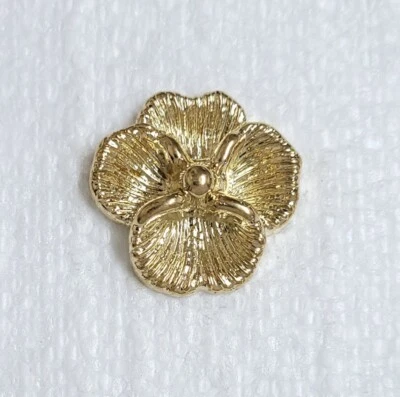Vtg Style Fancy Flower Button 24mm Shank Gold Tone 3D Novelty Sewing Art Crafts - Image 1 of 4