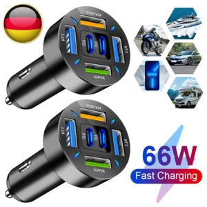 1/2X 66W 6-Port-Autoladegerät-Adapter Schnellladung QC3.0 PD Typ C USB A+USB C - Zdjęcie 1 z 15