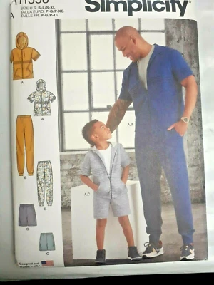 Tracksuit sweatsuit XS-XL Simplicity R11338 Sewing Pattern Boys Mens Sweat Pants - Image 1 of 4