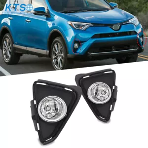 Front Bumper Fog Lights Lamp For 2016-2018 Toyota RAV4 Switch+Wiring Left+Right - Picture 1 of 15