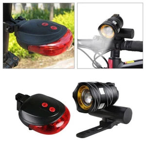 XM-L T6 Ricaricabile con USB Faro Bicicletta LED MTB 5 LED 2 Laser Fanale Posteriore - Foto 1 di 17