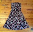 Tocca Strapless Embroidered Mesh 100% Silk Lining Strapless Dress Sz 2