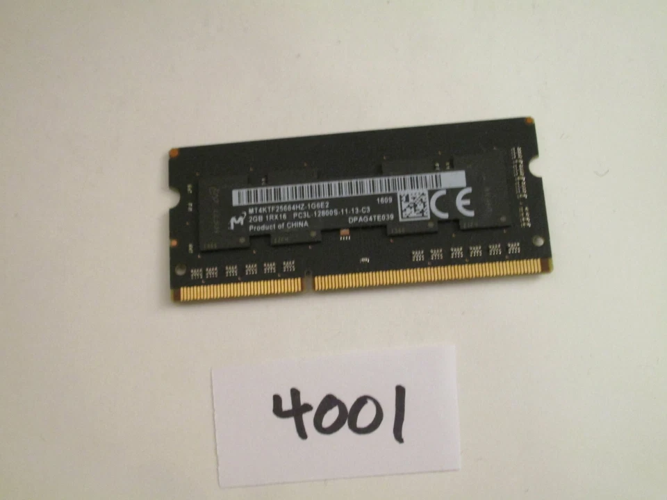Micron 2Gb 1600Mhz PC3L-12800 DDR3 SODIMM laptop memory RAM (4001) - Image 1 of 2