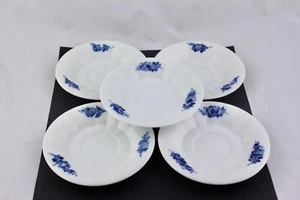 SET OF 5 ROYAL COPENHAGEN BLUE FLOWER ANGULAR SAUCERS - MINT - Picture 1 of 6
