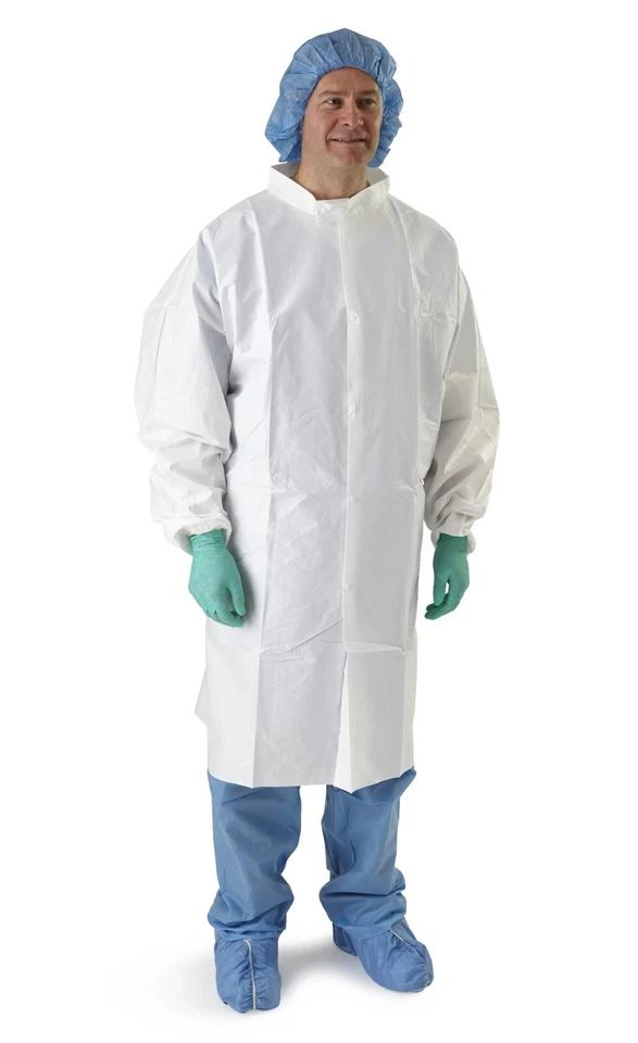 Medline Anti-Static Microporous Breathable Frocks  Lab Coats Gowns NONSW1765 - Image 1 of 1