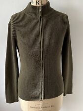 00s United Colours of Beneton Mens Green Knit Zip  Cardi  Size L (Measures Sml)