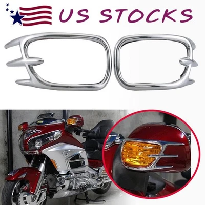 For Honda Goldwing GL1800 2001-11 Chrome Turn Signal Light Decoration Trim Cover - Image 1 of 4