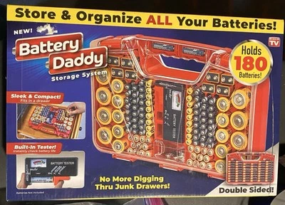 180 Battery Daddy Storage System Caddy Organizer with Case and Tester NIB - Image 1 of 3