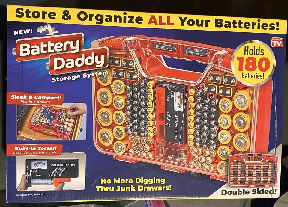 180 Battery Daddy Storage System Caddy Organizer with Case and Tester NIB - Image 1 of 3