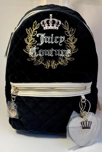 JUICY COUTURE Blue STAR Quilted VELOUR Small BACKPACK  display picture 3