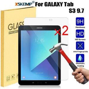 2Pcs for Samsung Galaxy Tab A 3 4 E S2 S3 Tempered Glass Screen Protector Cover - Picture 1 of 35