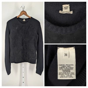 Hermes Margiela Era Y2K 90s Runway Cashmere Silk Goat Leather Suede Body Sweater - Picture 1 of 8