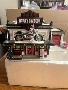 Department 56 Harley Davidson Motorcycle Shop Snow Village 54886 NOS - Picture 1 of 9