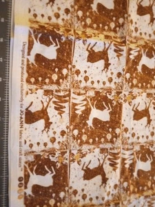 1.5 Yds 44" Wid JoAnn Cotton Quilt Fabric Glitter Reindeer - Picture 1 of 4