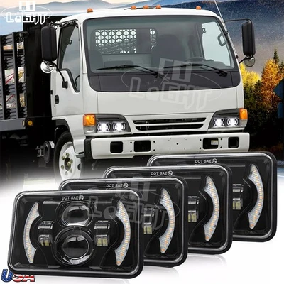 Super Bright 4pc 4x6" inch LED Headlight Projector for Isuzu NPR 1991-2005 Truck - Image 1 of 4