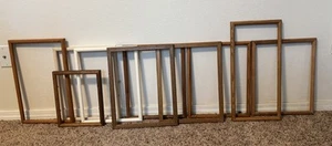 Mixed Lot of 10 Pre-Owned Multi-Colored Thin Solid Wood Picture Frames - Picture 1 of 4