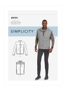 Simplicity Sewing Pattern S9191 Mens Vest and Jacket Sizes S - XXL NEW - Picture 1 of 6