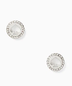 Borchie Kate Spade Spot the Spade Pave Halo Vanga O0RU2605 argento trasparente nuove con etichette - Foto 1 di 3
