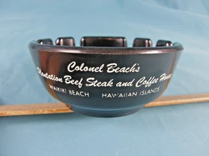 V RARE Colonel Beach's Waikiki Beach Ashtray Hawaii Advertising Restaurant VG++ - Picture 1 of 7