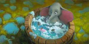Dumbo Timothy Walt Disney Fine Art Rob Kaz Signed Lt Ed 95 Canvas Good Clean Fun - Picture 1 of 1