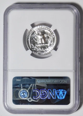 1961 Silver Washington Quarter Graded NGC "MINT STATE" 66+ Cover