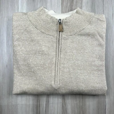 Peter Millar Crown 1/4 Zip Pullover Sweater Men's Size 2X Merino Linen Blend - Image 1 of 4