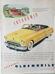 Vintage 1948 Oldsmobile Print Ads Ephemera Art Decor Frank Lloyd Wright - Picture 1 of 1