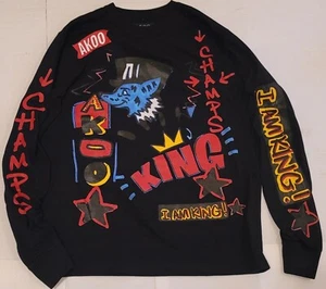 A.K.O.O. Long Sleeve "I AM KING"  & "CHAMPS" Graphic T Shirt Size M - Picture 1 of 3