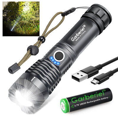 Super Bright Tactical Zoomable Rechargeable LED Flashlight For Camping Emergency • 13.95$