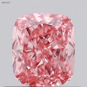 0.59ct Cushion Cut Labgrown Diamond IGI Certified F.Vivid Pink Color VS1 Clarity - Picture 1 of 5