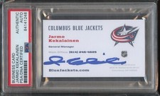 Jarmo Kekalainen signed autograph auto Columbus Blue Jackets Business Card PSA
