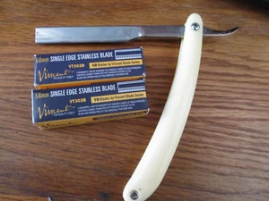 Replacable Blade Straight Razor With 2 10Pk's of Vincent Blades - Picture 1 of 6