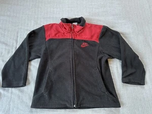 Vintage Nike Jacket Full Zip Youth Size 6 Big Swoosh Logo Black Red Embroider - Picture 1 of 16